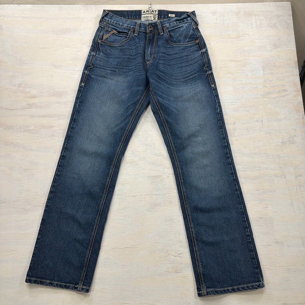 Ariat Jeans M5 Whitman Straight Leg 30/32 Western Denim Skyland Blue Mens
